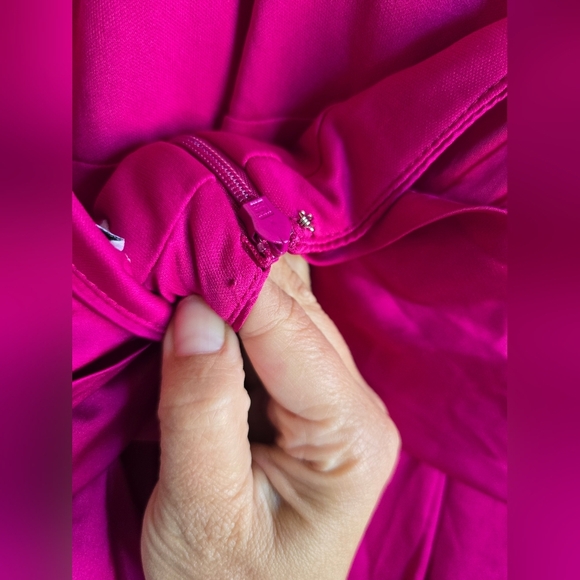 Ieena for Mac Duggal,Charmeuse Halter Strap Soft Tie Waist Gown, Magenta, Size 4 - Picture 12 of 12